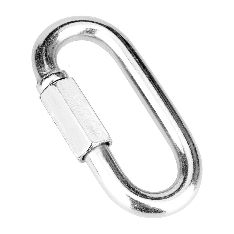 Vmuter 1Pcs 3.5 Inch 304(18-8) Heavy Duty Stainless Steel Screw Chain Quick Links, 2000 LBS Capacity Carabiner for Big Chain Connecting, Hammock Hanging, Hiking, Camping - Image 1